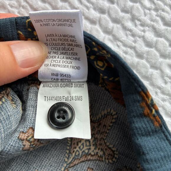 NWOT Toad & Co Skirt Manzana Pull-on Midi Women S Button 100% Organic Cotton 90s - Picture 12 of 16